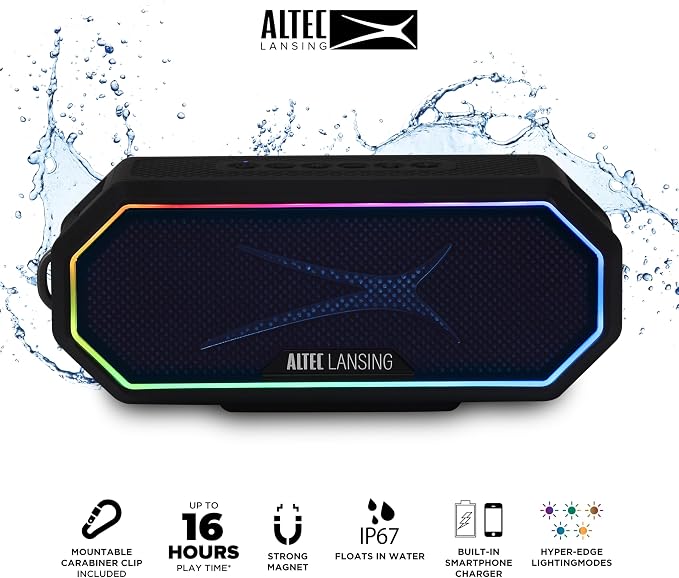 Altec Lansing Magnetic Bluetooth Speaker HYDRAJOLT 2.0, Waterproof IP67 - Image 2
