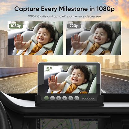 bonoch 2-in-1 Car Home Dual-Use Baby Monitor, 2 USB Powered Cameras - Image 5