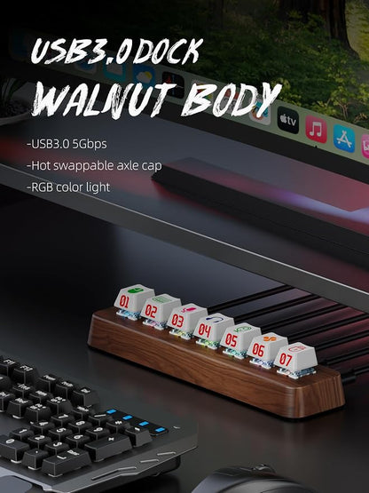 7-Port USB 3.0 Powered Hub, RGB Lighting, Hot-Swappable Cherry MX Switch Support - Image 5