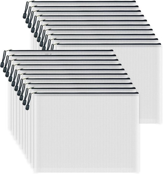 AUSTARK 20 Pcs Zipper File Bags, Plastic Mesh Pouch, Board Game Storage by AUSTARK