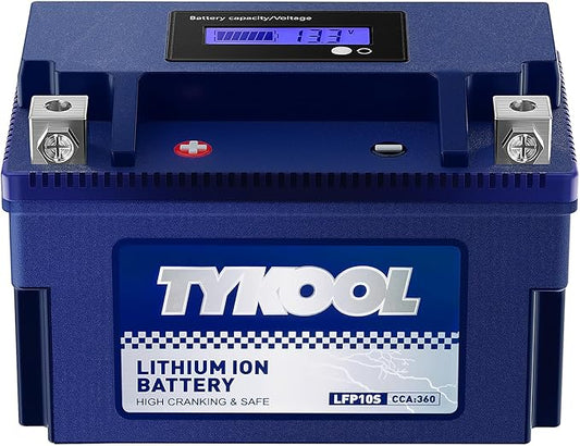 TYKOOL YTZ10S 12V 6Ah, 3X Cranking Amps, 5X Life, High Performance Lithium by TYKOOL