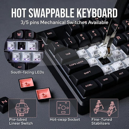 EPOMAKER Galaxy100 QMK/VIA Wireless Gaming Keyboard, Aluminum Shell, Pre-Lubed - Image 6