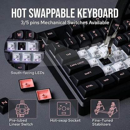 EPOMAKER Galaxy100 QMK/VIA Wireless Gaming Keyboard, Aluminum Shell, Pre-Lubed - Image 6