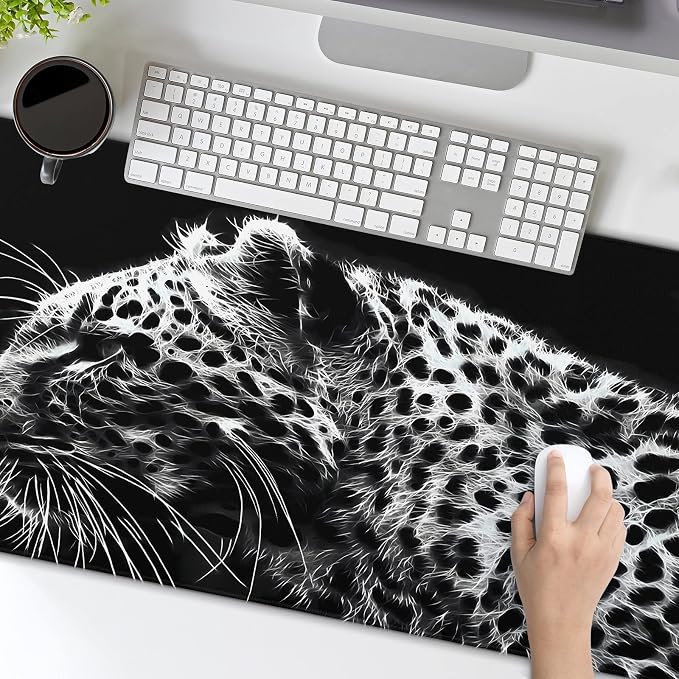 Black and White Gaming Mouse Pad 31.5 x 11.8 Inch Extended Large Mouse Pad - Image 2