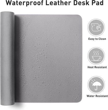 Aothia Leather Desk Pad Protector, Mouse Pad, Office Desk Mat, Non-Slip PU - Image 7