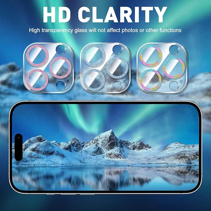 LucBuy 3PCS Sparkling Camera Lens Protector - Image 4