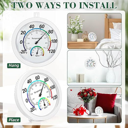 Weewooday 3 Pcs Indoor Outdoor Thermometer 2 in 1 Mini Home Temperature - Image 6