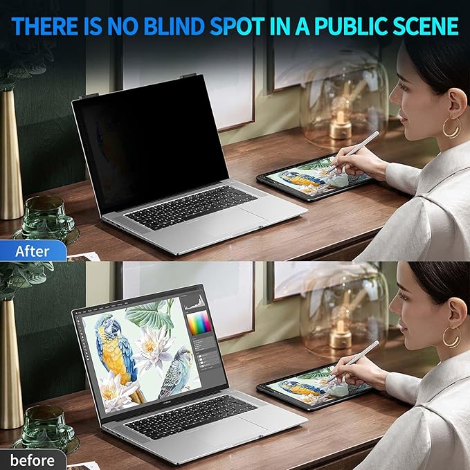 Laptop Privacy Screen 15.6 inch, 9H Hanging Privacy Screen - Image 7