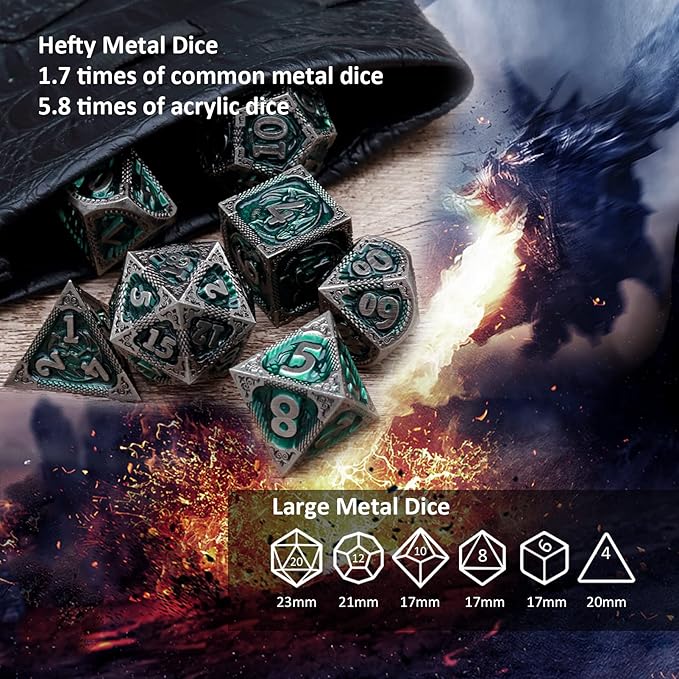 Haxtec DND Dice Set Metal D&D Dice Set - Image 6