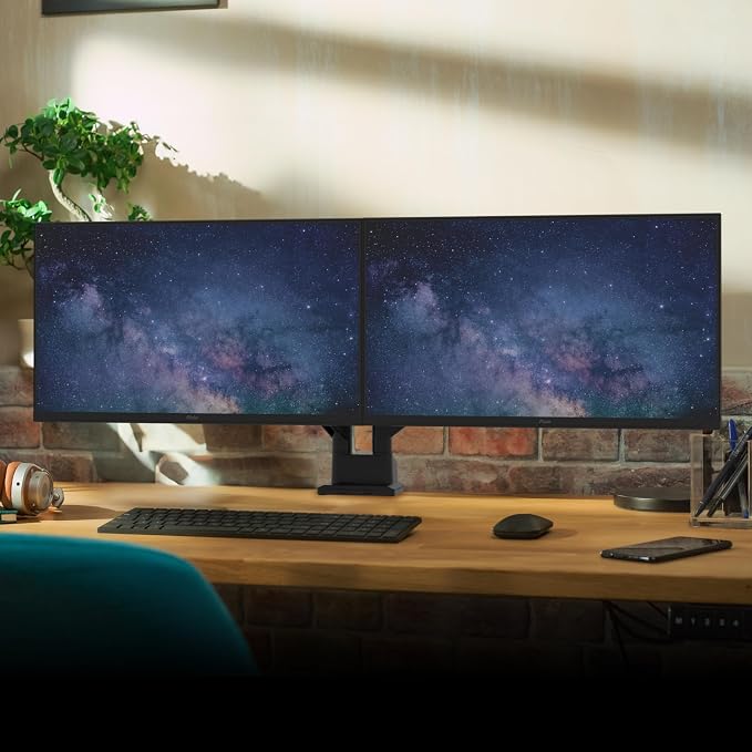 Pixio PS1D Wave Black Dual Monitor Arm Stand Desk Mount - Image 7