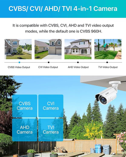 ZOSI 2MP 1080p HD 1920TVL Outdoor Indoor Home Security Camera, 80ft IR Night - Image 4