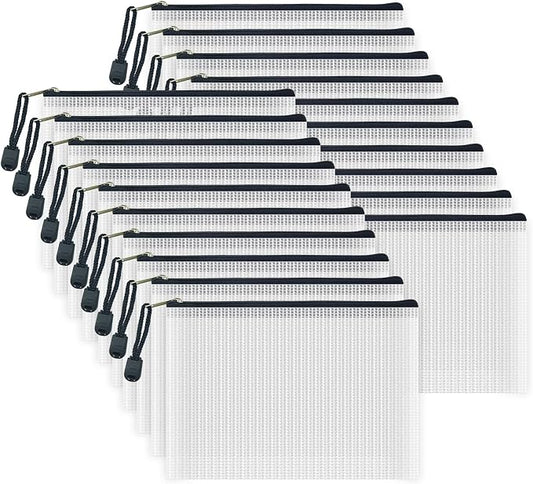 AUSTARK 20 Pcs Zipper File Bags, Plastic Mesh Pouch, Board Game Storage by AUSTARK