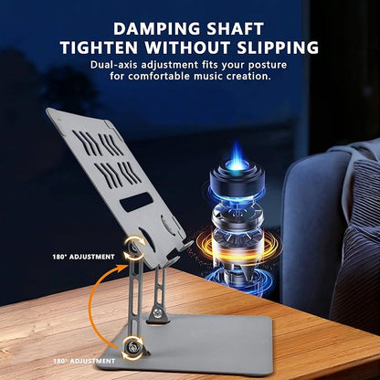 Home Studio Small Desktop Mixer Stand, Aluminum Portable Folding Heat - Image 5