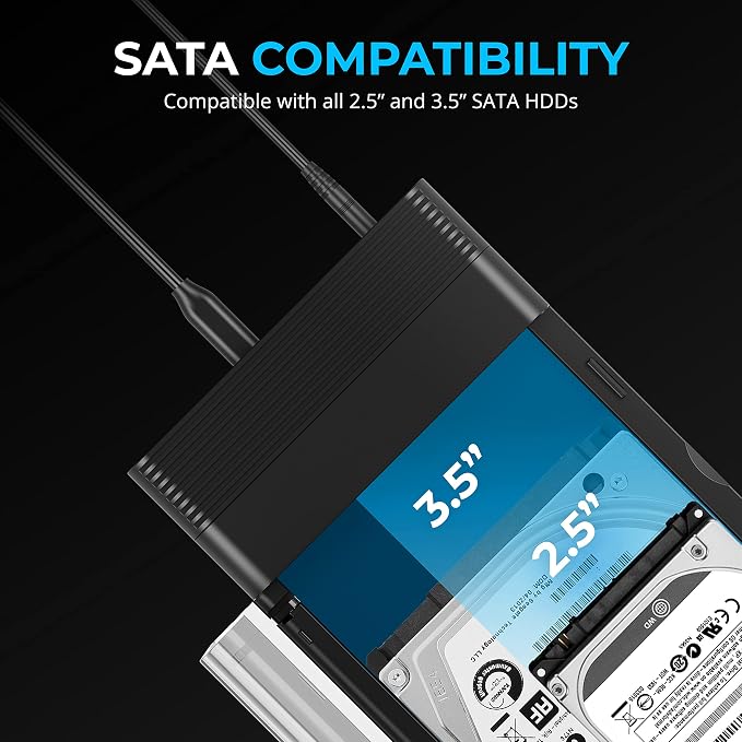 SABRENT USB-C Lay Flat Docking Station – NVMe M.2 + SATA 2.5”/3.5” SSD/HDD - Image 4