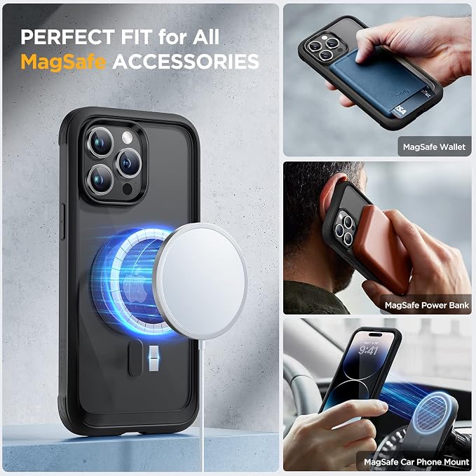 Miracase Magnetic for iPhone 14 Pro Case 6.1 inch, Upgrade Full-Body Clear - Image 2