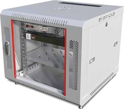 9U Wall Mount Server Rack Cabinet 24” Deep, 19” Network & AV Enclosure by SYSRACKS