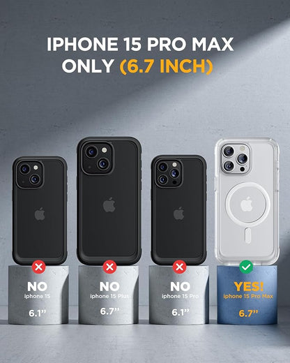 Miracase Magnetic for iPhone 15 Pro Max Case 6.7'' Full-Body Drop Proof Phone - Image 6