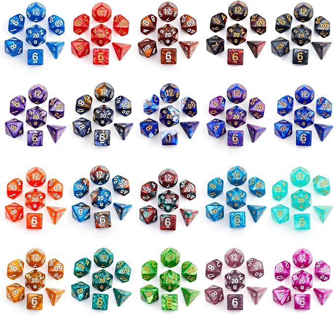 DND Dice Set, 20 X 7 Polyhedral Dice Two-Color - Image 3