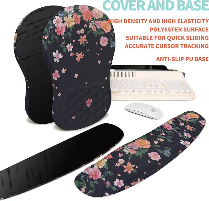 2-in-1 Ergonomic Set, Wave Rise Keyboard Wrist Rest and Massage Bulge Slope - Image 6