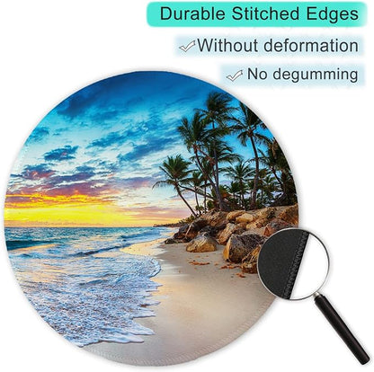 ITNRSIIET Round Mouse Pad with Stitched Edge Premium-Textured Waterproof - Image 5