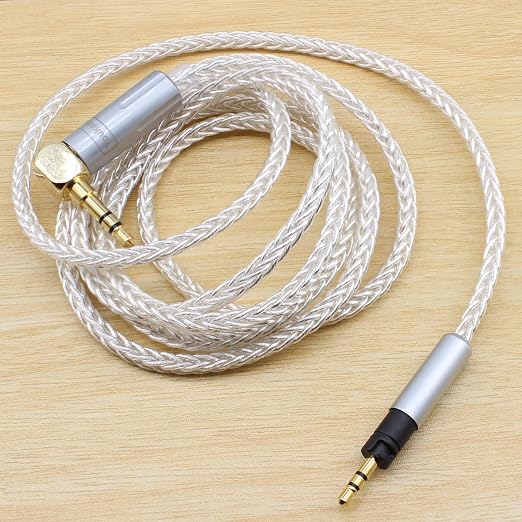 Youkamoo 3.5mm Right Angle 8 Core Silver Plated Copper Braided Replacement - Image 2