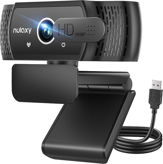 Nulaxy USB Webcam with Microphone, HD 1080p Webcam with Privacy Cover by Nulaxy