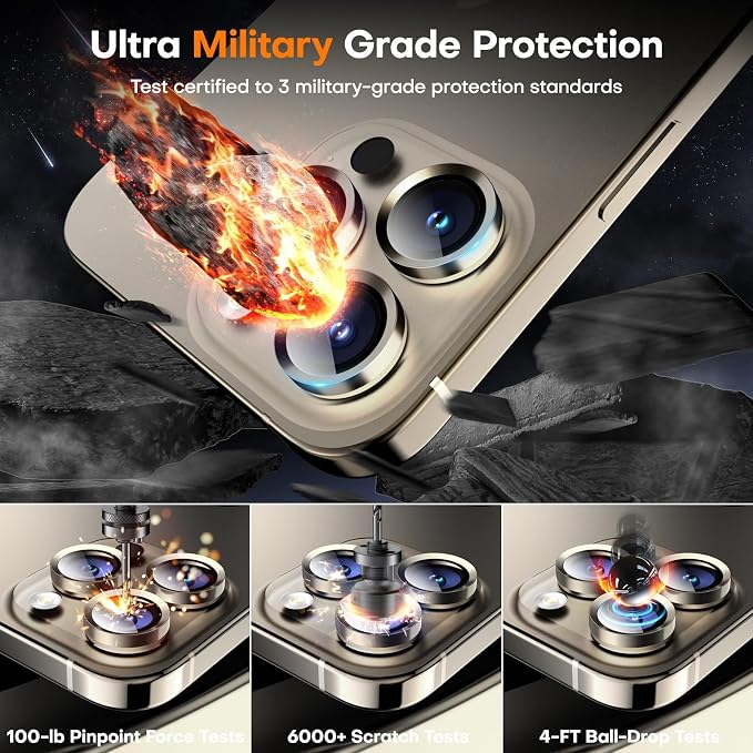 Camera Lens Protector for iPhone 16 Pro Max/16 Pro/15 Pro Max/15 Pro/14 Pro - Image 4