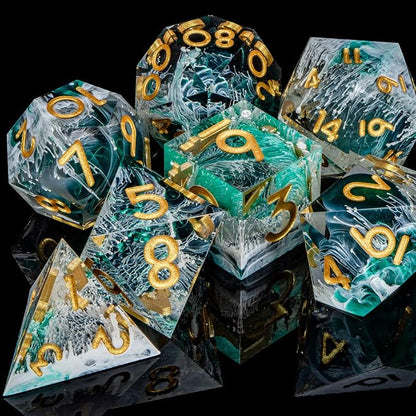ARUOHHA Sharp Edge Dice DND Resin Translucent Dice Set - Image 3