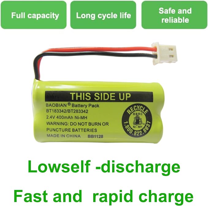 2.4V 400mAh Cordless Home Phone Battery Compatible - Image 6