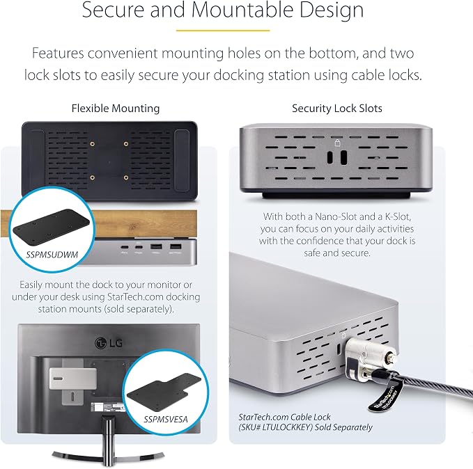 StarTech.com USB-C Docking Station, 40Gbps Data Transfer, 2.5Gb Ethernet - Image 7