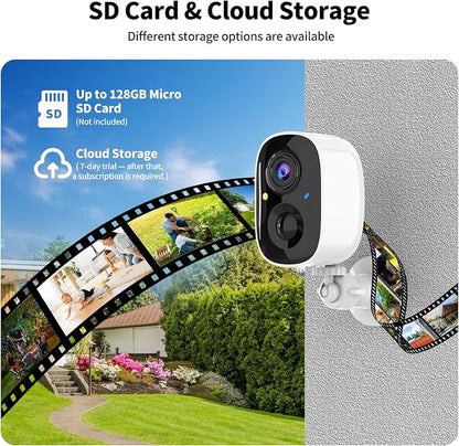2K FHD WiFi Wireless Cameras Solar Powered, Security Cameras Wireless Outdoor - Image 4