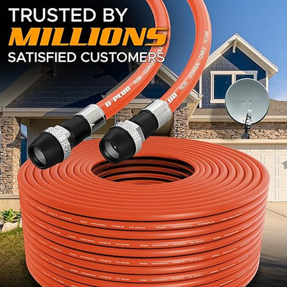 G-PLUG RG6 Coaxial Cable 100FT – Triple Shielded, Waterproof, 75 Ohm - Image 5