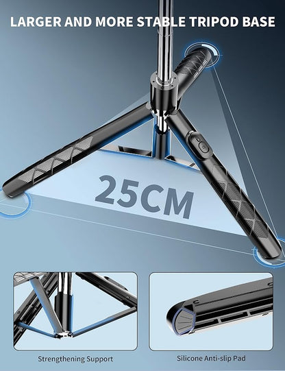71" Phone Tripod & Selfie Stick, All in One Extendable Cell Phone Tripod - Image 3