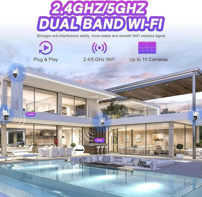 5MP PTZ Security System:CKK 4 PCS Wireless Cameras - Image 6