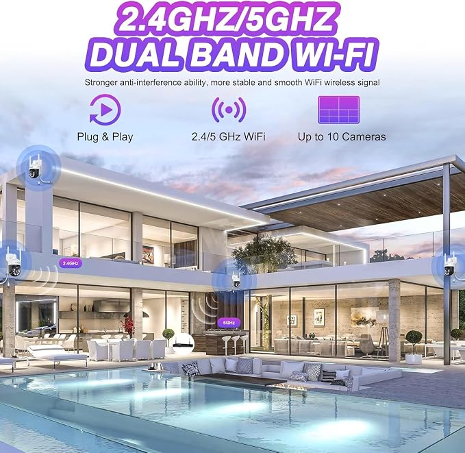 CKK Wireless Security Camera System: 4 Outdoor 5MP PTZ Cameras - Image 6
