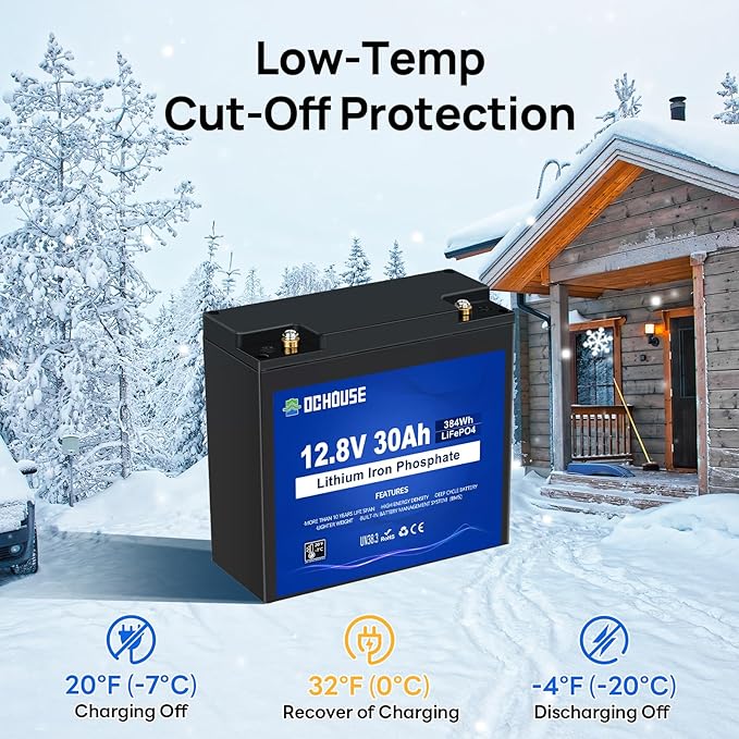 DC HOUSE 12V 30Ah Mini LiFePO4 Lithium Battery, BCI Group U1 - Image 4