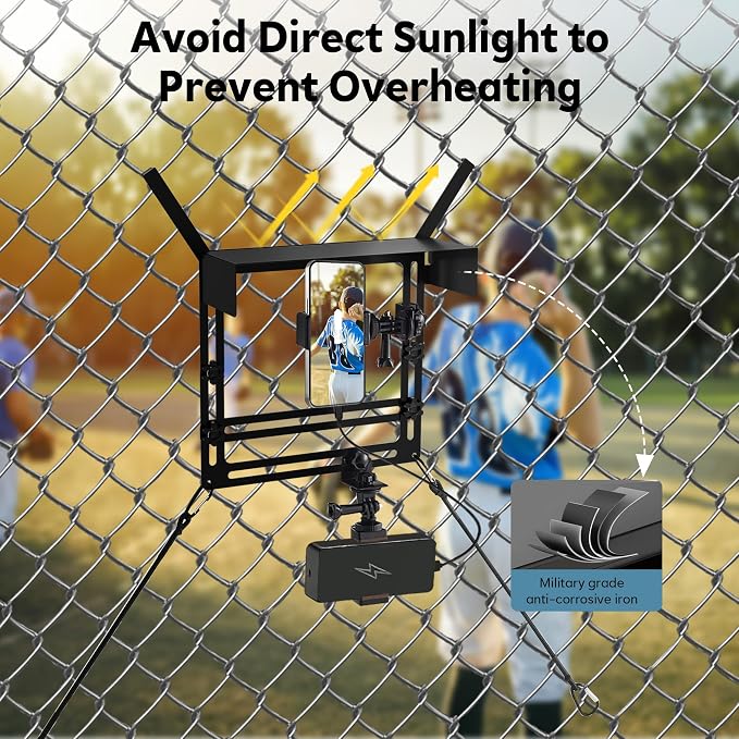 Cell Phone Fence Mount with Shade, Fence Phone Holder Mounting Kit - Image 2
