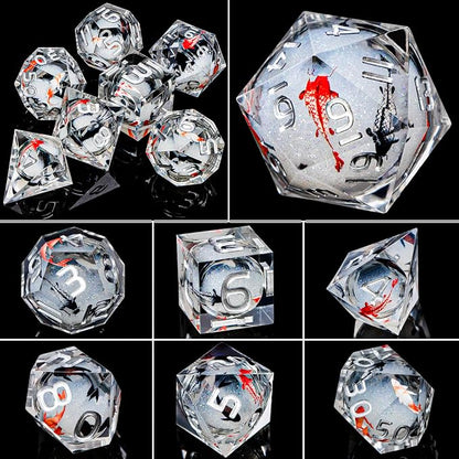 ARUOHHA DND Dice Set Liquid Core Koi Fish Sharp Edged Dragons Dice Compatible - Image 3