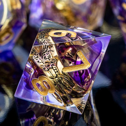 Magic Golden Ring DND Dice Set Sharp Edge Red Resin Dice - Image 5
