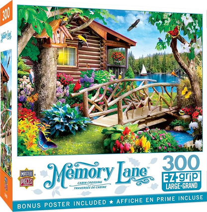 MasterPieces - 300 Piece Jigsaw Puzzle, Large EZ Grip Shapes, Cabin Crossing by MasterPieces