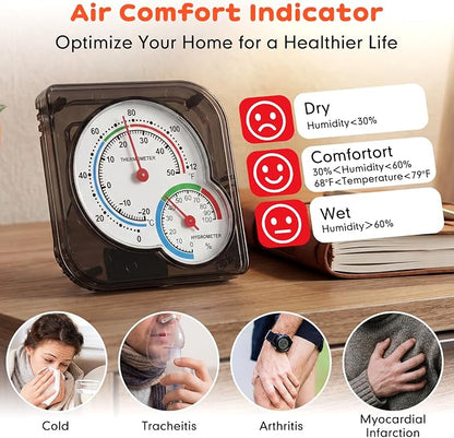 Kathfly 6 Pcs Indoor Thermometer and Humidity Gauge Indoor Mini Thermometer - Image 6