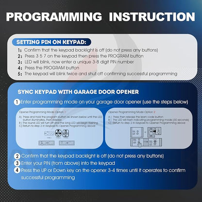 Avisontek GK-BX for Wireless Genie Garage Door Opener Keypad, Replacement for - Image 9