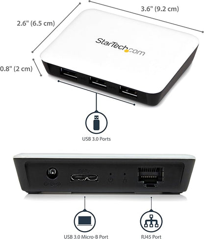 StarTech.com USB 3.0 to Gigabit Ethernet NIC Network Adapter - Image 2