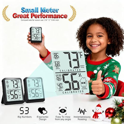 Antonki 2-Pack Room Thermometer, Digital Small Hygrometer Indoor Thermometer - Image 3