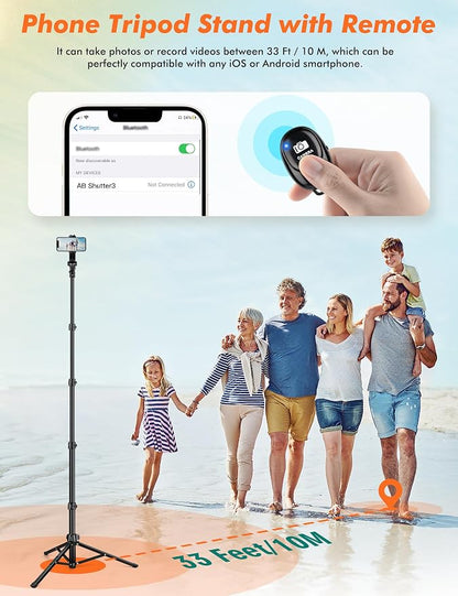 71" Tripod for iPhone, Phone Tripod Selfie Stick - Image 3