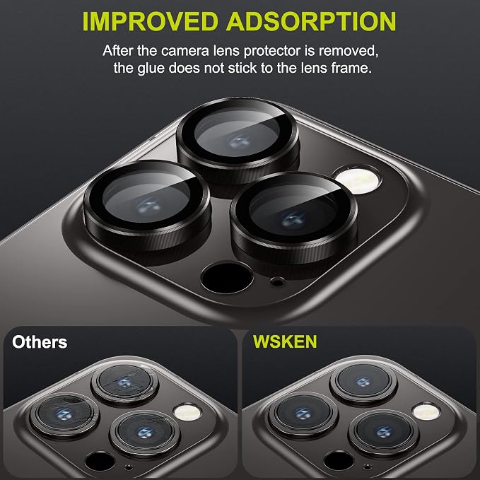 WSKEN for iPhone 14 Pro/iPhone 14 Pro Max Camera Lens Protector, HD Tempered - Image 5