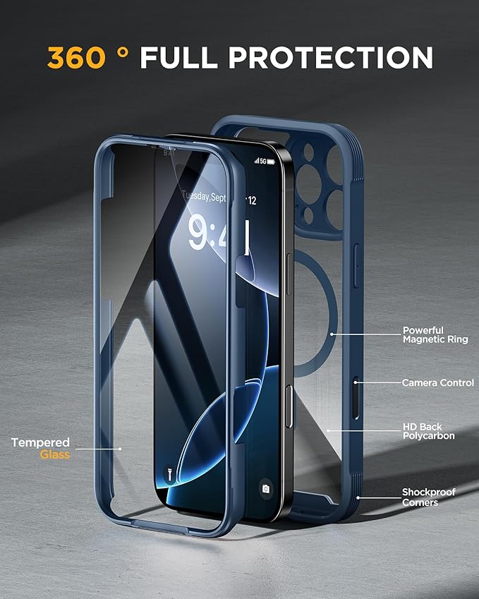Miracase Magnetic for iPhone 16 Pro Case Full-Body Phone - Image 2