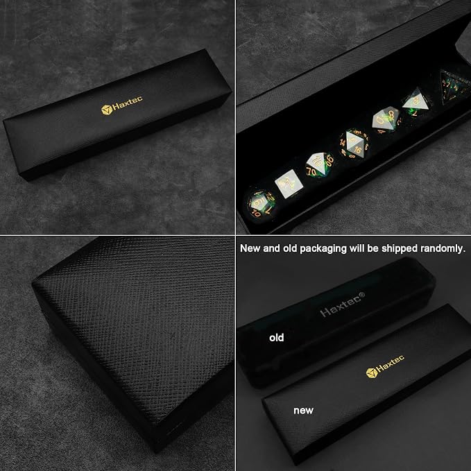 Haxtec DND Dice Set Black Sharp Edge Resin Dice - Image 5