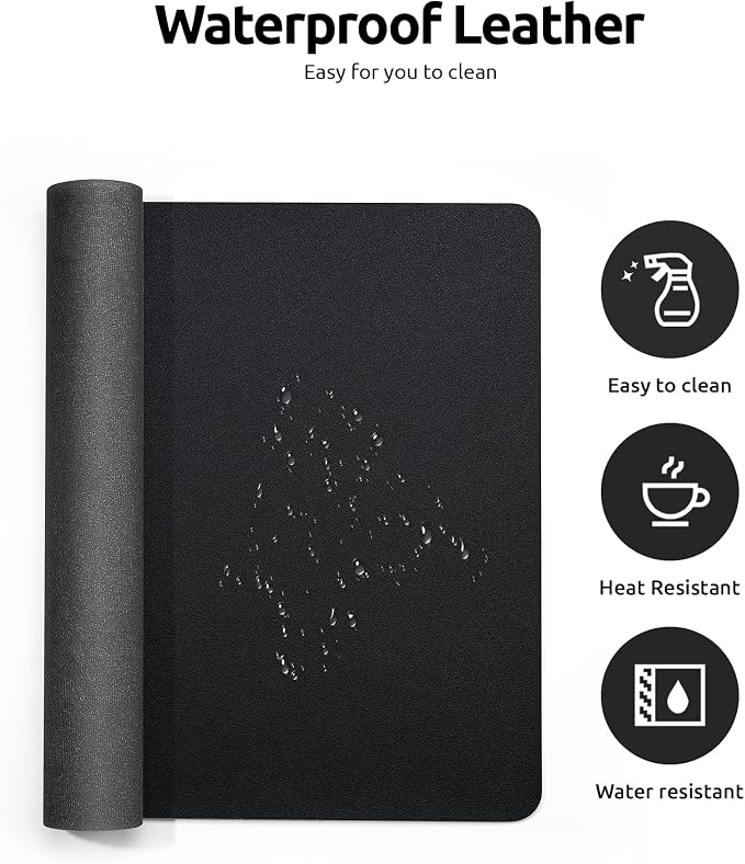 YSAGi Leather Office Desk Pad Protector, Large Mouse Pad, PU Leather, Laptop - Image 4