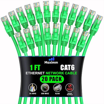 Maximm Cat 6 Ethernet Cable 1 ft by MaximmCable